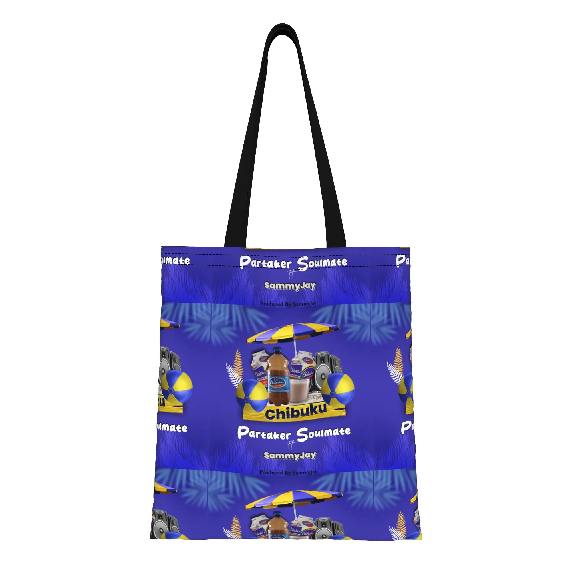 

Сумка-тоут cChibuku Partaker Soulmate Beach Party из холщовой ткани, идеально подходит для шопинга, путешествий, активного отдыха, прочная сумка через плечо