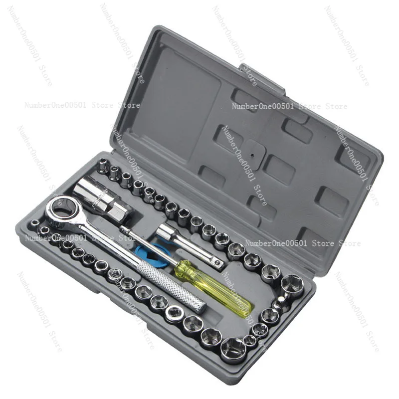 Car Repair Hand Tool Set 40PCS 3/8 Inch Ratchet Wrench Set Socket Wrench Combination Tool Set