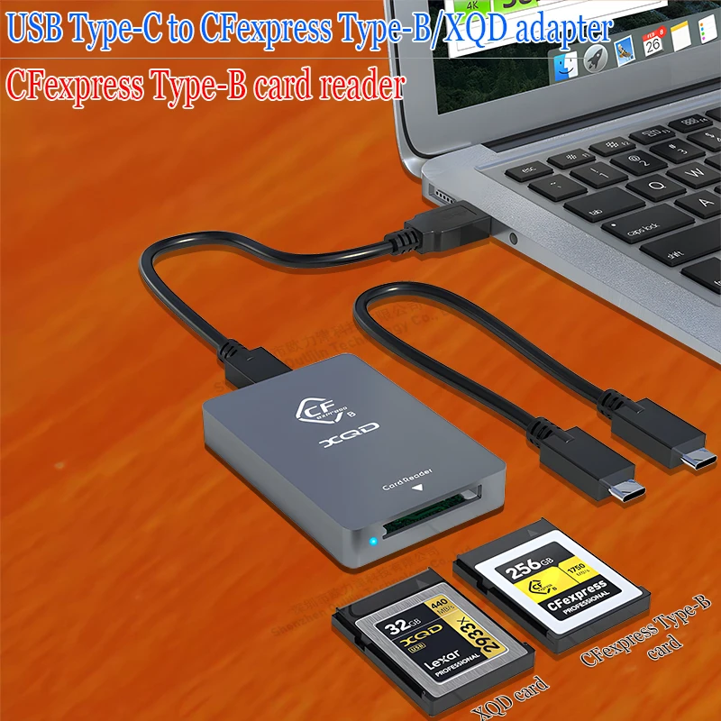 

CFexpress Type B SD XQD Card Reader CF Express Card Reader Type B Adapter USB 3.2 10Gbps Portable CF Express Reader with Cable