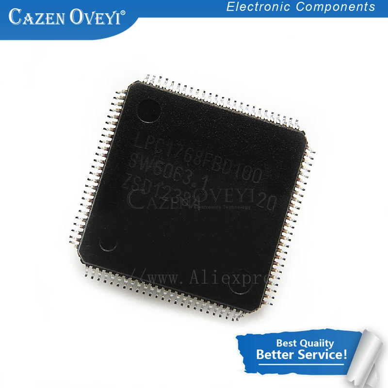 LPC1768FBD100 LQFP100 LPC1768FBD QFP LPC1768 32-bit ARM Cortex-M3 Microcontrolador, IC novo e original, em estoque, 1pc por lote