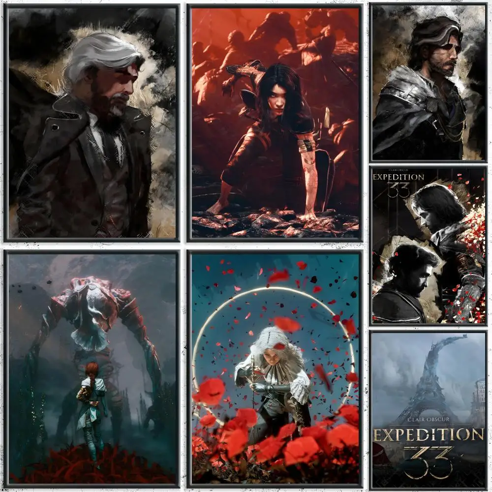 game Clair Obscur Expedition 33 Poster HD Waterproof Self-Adhesive Wall Art – Multi-Scene Use, Top Gift Pick