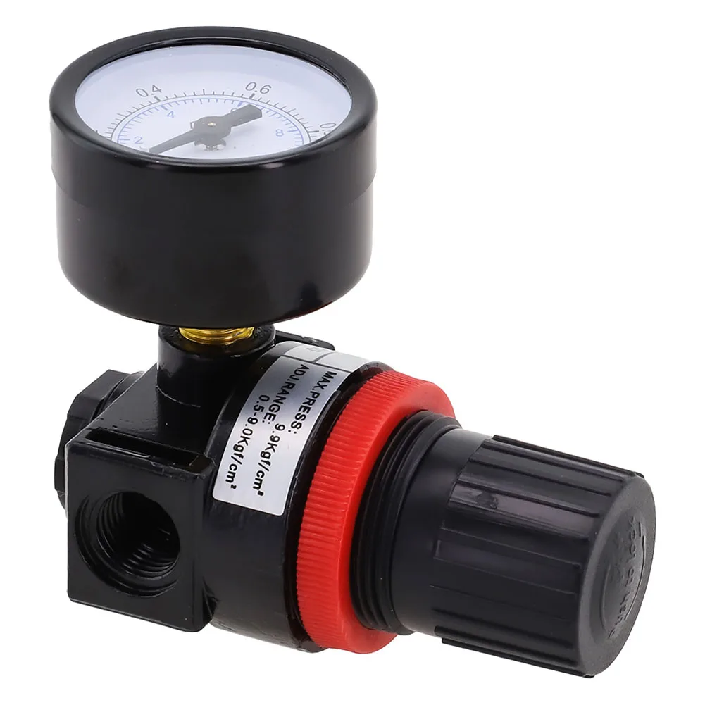 Black Pneumatic Regulator Regulator Standard G1 4 Interface Humanized Locking Knob Compatible With Pneumatic Equipment
