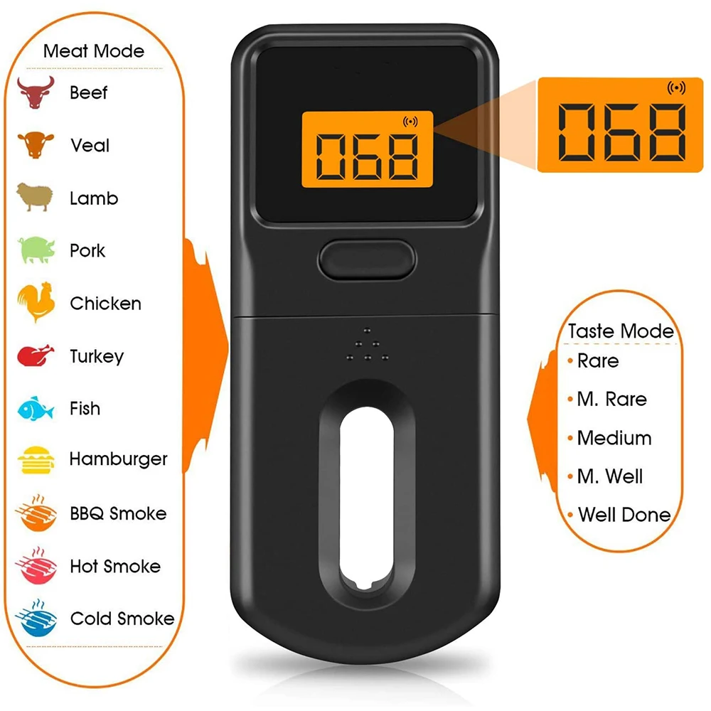 Smart Remote Digital Bluetooth BBQ Grill Cooking Food Wireless Meat Thermometer For Barbecue Oven Kitchen With Long Probe