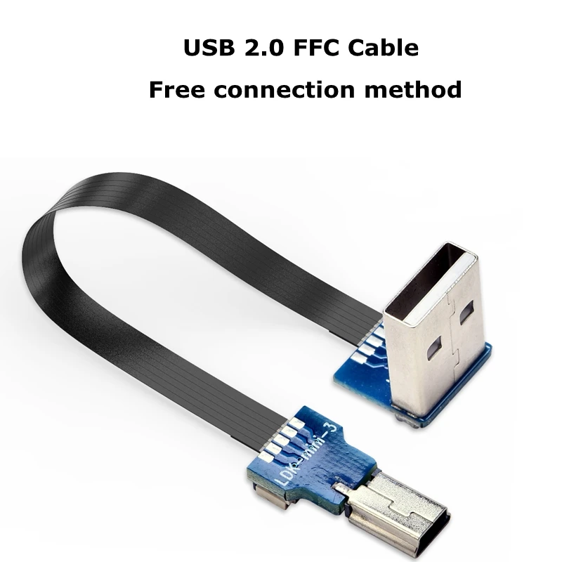 Mini Cable de cinta de extensión Micro USB tipo C FFC, 90 FPV, Delgado, plano, suave, flexible, carga FPC, FPV, monitor de cardán de mano sin escobillas