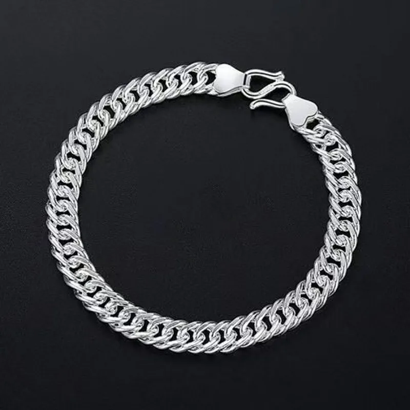 

Ювелирные изделия из чистого серебра BOCAI S990, модная цепочка для всадника, модные мужские и женские браслеты ручной работы