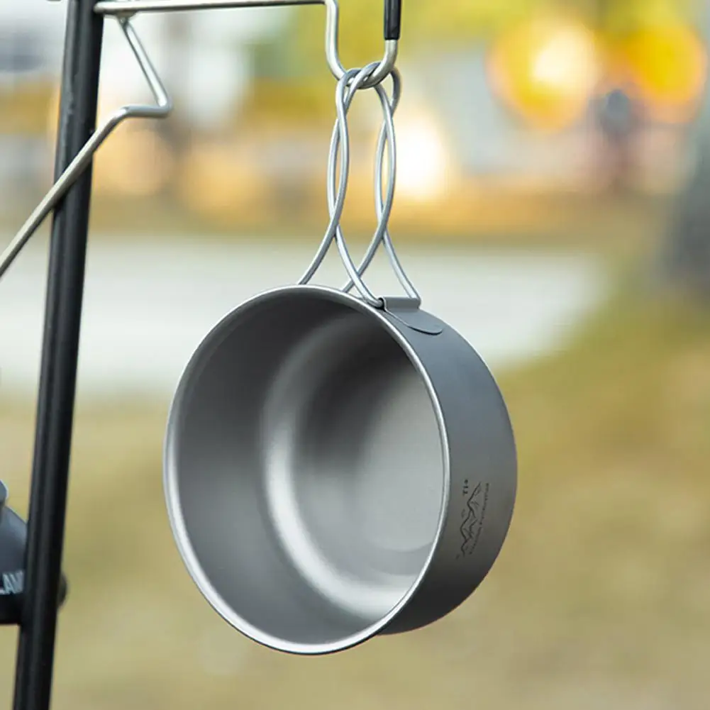 Ultraleichter Camping-Topf, tragbarer Suppentopf mit klappbarem Griff, Salatschüssel, Schüssel für Instantnudeln, Kochausrüstung für den Außenbereich – Detail 21