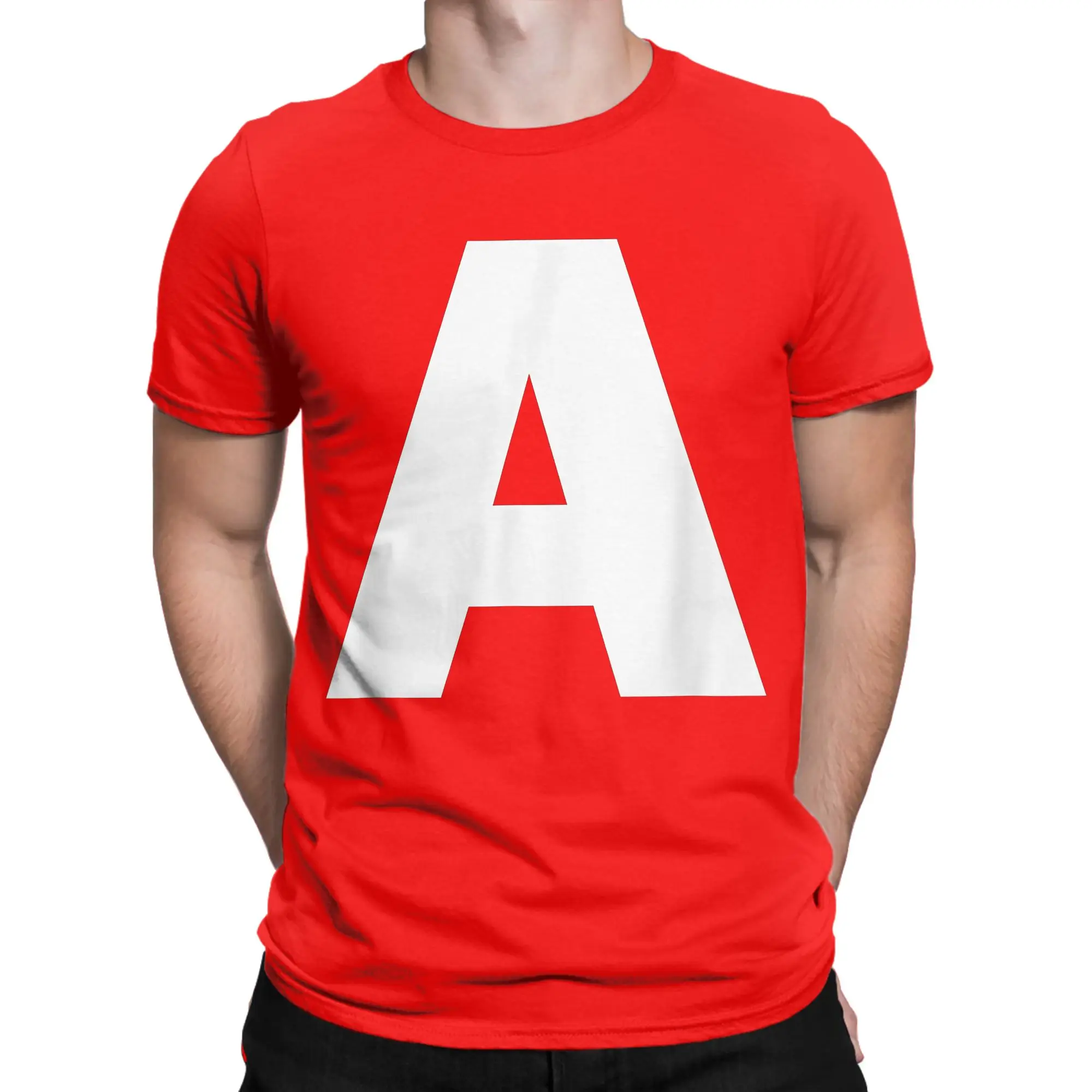 Chipmunks Letter A Capital Alphabet T Shirts A-Alvin and the C-Chipmunks  Pure Cotton Tops  Short Sleeve Round Collar Tees