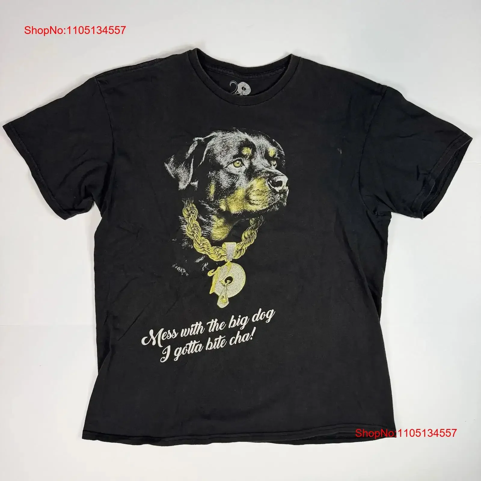 Vintage Jay Z Roc A Fella Rottweiler Chain Rap T Shirt Black Size L Rare vintage Washed Slightly Unisex designer clothes