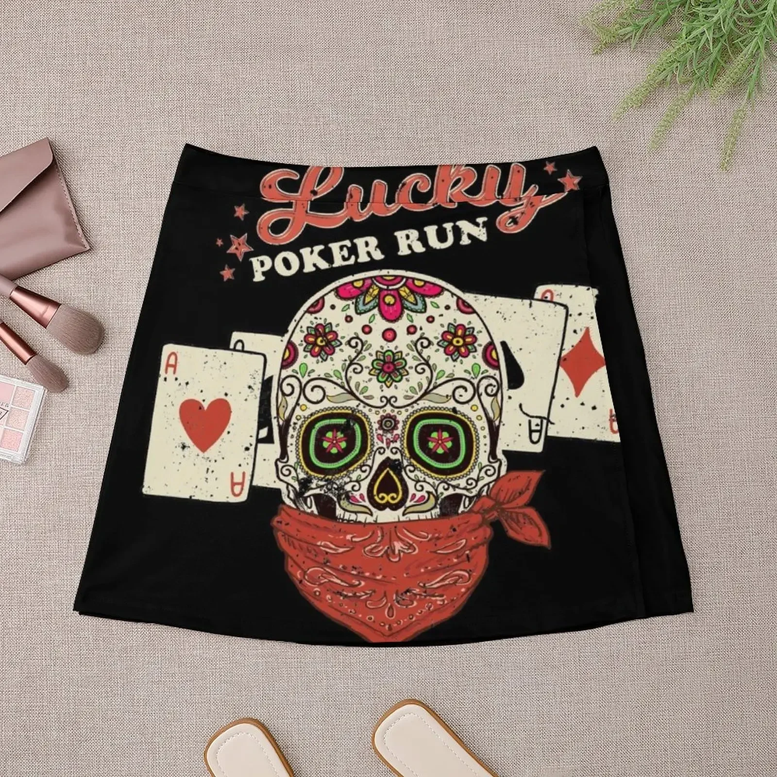 Poker Run - Sugar Skull Bandana & Cards Minirok elegante feestjurken voor dames 2024 rok voor damesrok voor dames