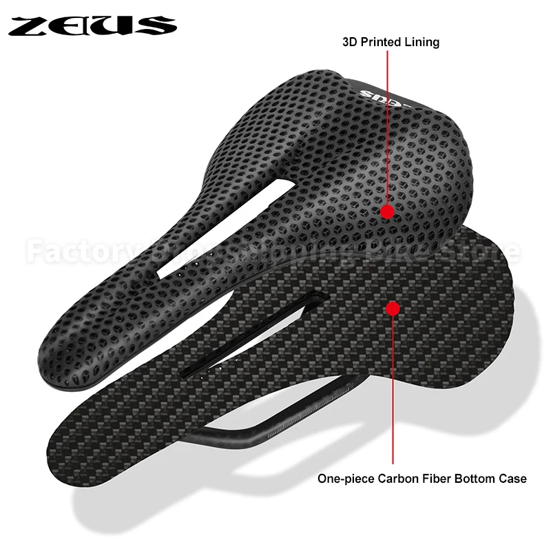 Bicycle 3D Printed Saddle Ultralight Nylon / Carbon Fiber Bottom Case Mountain Road Bike Hollow Breathable Saddle Cycling Seat