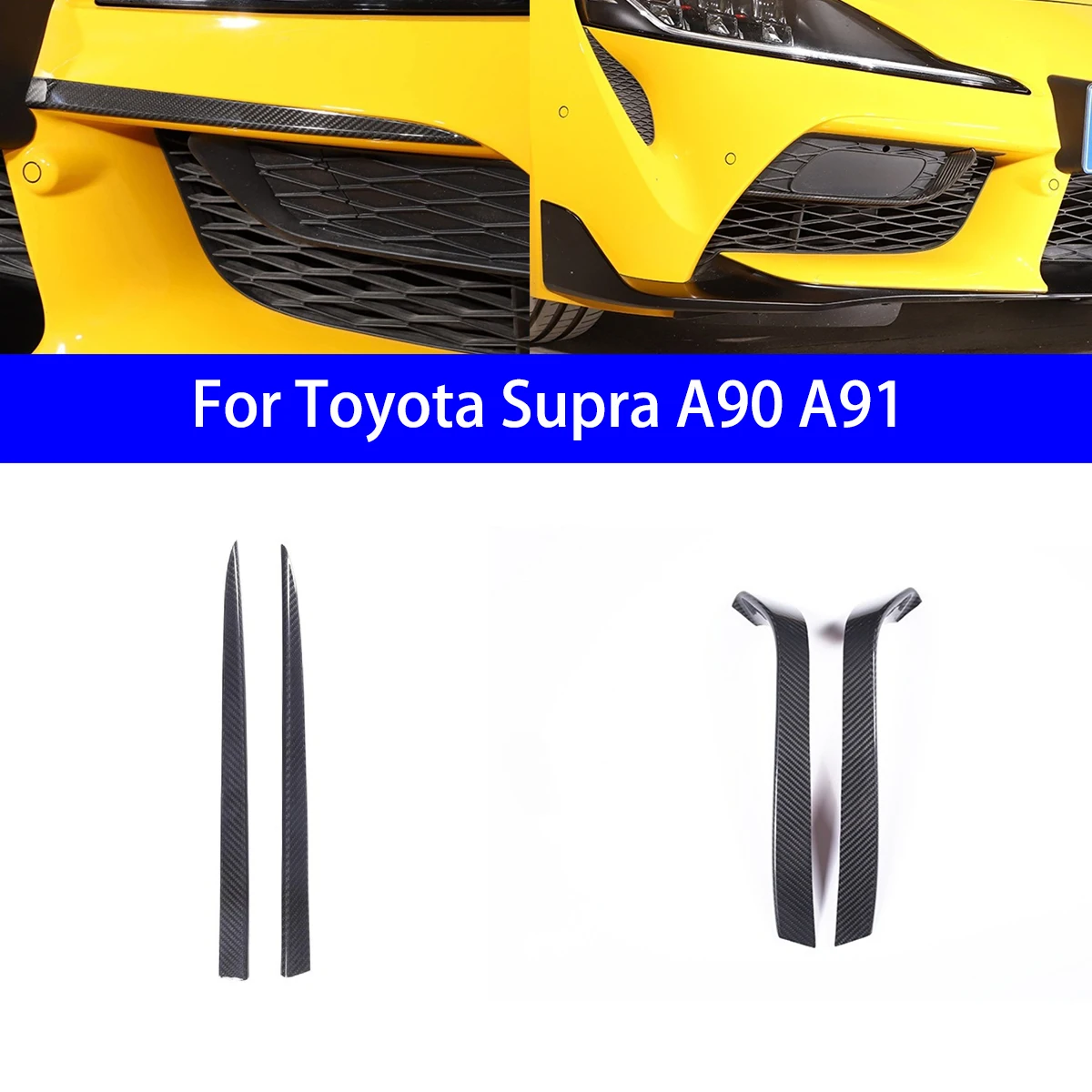 

Dry Carbon Fiber Lamp Eyebrow//hood Air Vent/A-pillar/lower Brake Light and Other Decorative Sets for Toyota Supra A90/91