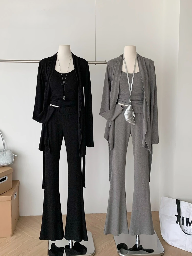 

Осень 2000-х годов Эстетический офисный женский французский элегантный шикарный корейский популярный дизайн праздничный наряд женские комплекты брюк женская одежда