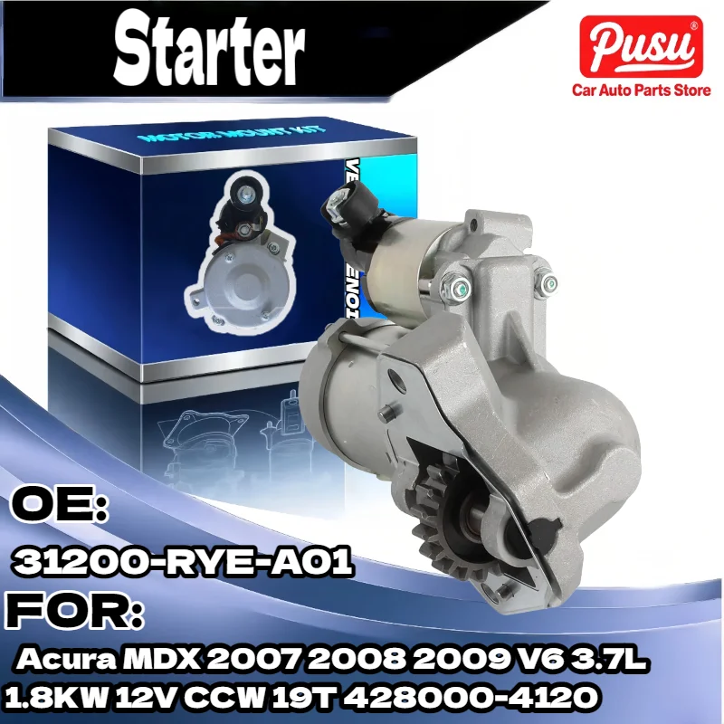 1.8KW كاتب موتور ل أكورا MDX 2007 2008 2009 V6 3.7L 12V CCW 19T 428000 4120 31200 راي A01