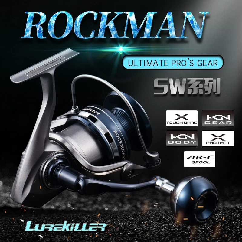 Lurekiller New Arrival Full Metal Spinning Jigging Reel Rockman SW3000XG/4000XG/5000XG/6000HG/10000HG Saltwater Spinning Reel