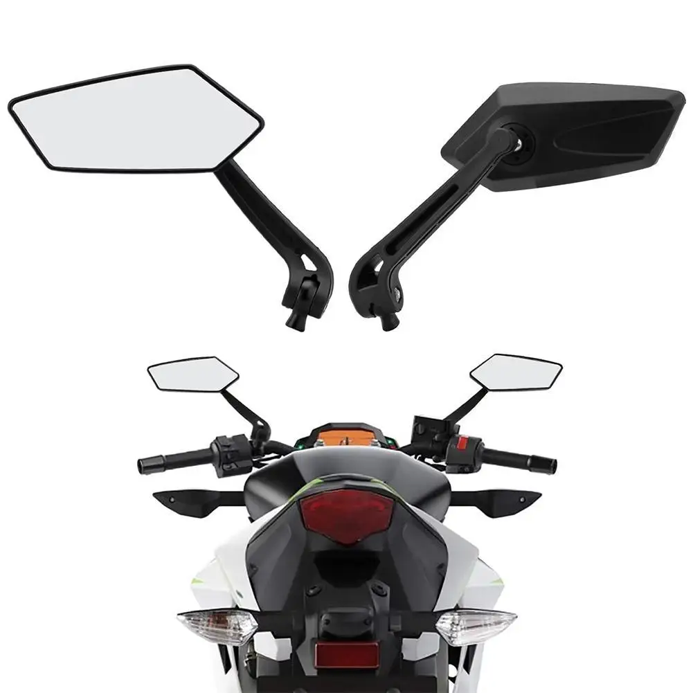 

2pcs Motorcycle Handlebar Side Rearview Mirrors Adjustable Electric Vehicle Rearview Mirror HD Flat Mirror Cycling Mirror