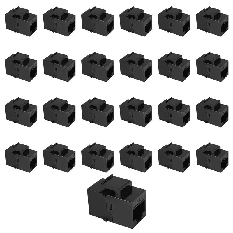 Ingenious-25 Pcs Rj45 Coupler Cat6 Keystone Jacks Inline Coupler Female To Female Insert Coupler