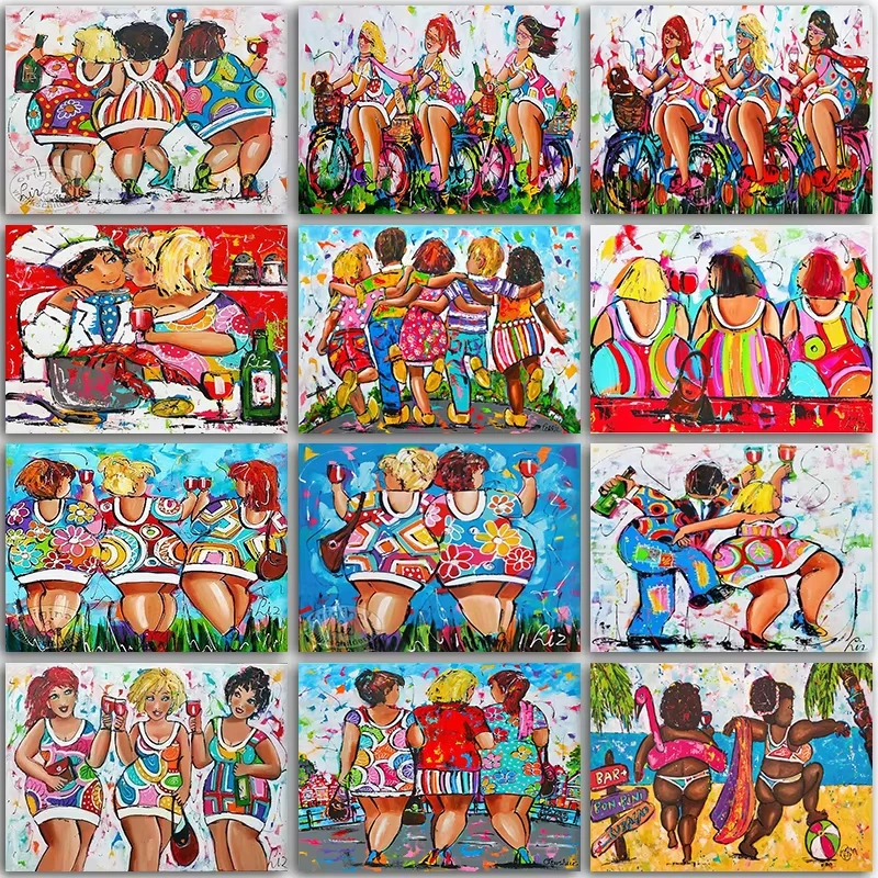 Diamond Painting Cartoon Chubby Women Diamond Mosaic Handmade Art Exquisite Creative Gift Home Decoration