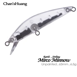 Chan'sHuang Minnow sonajero hundido – Cebo artificial blanco