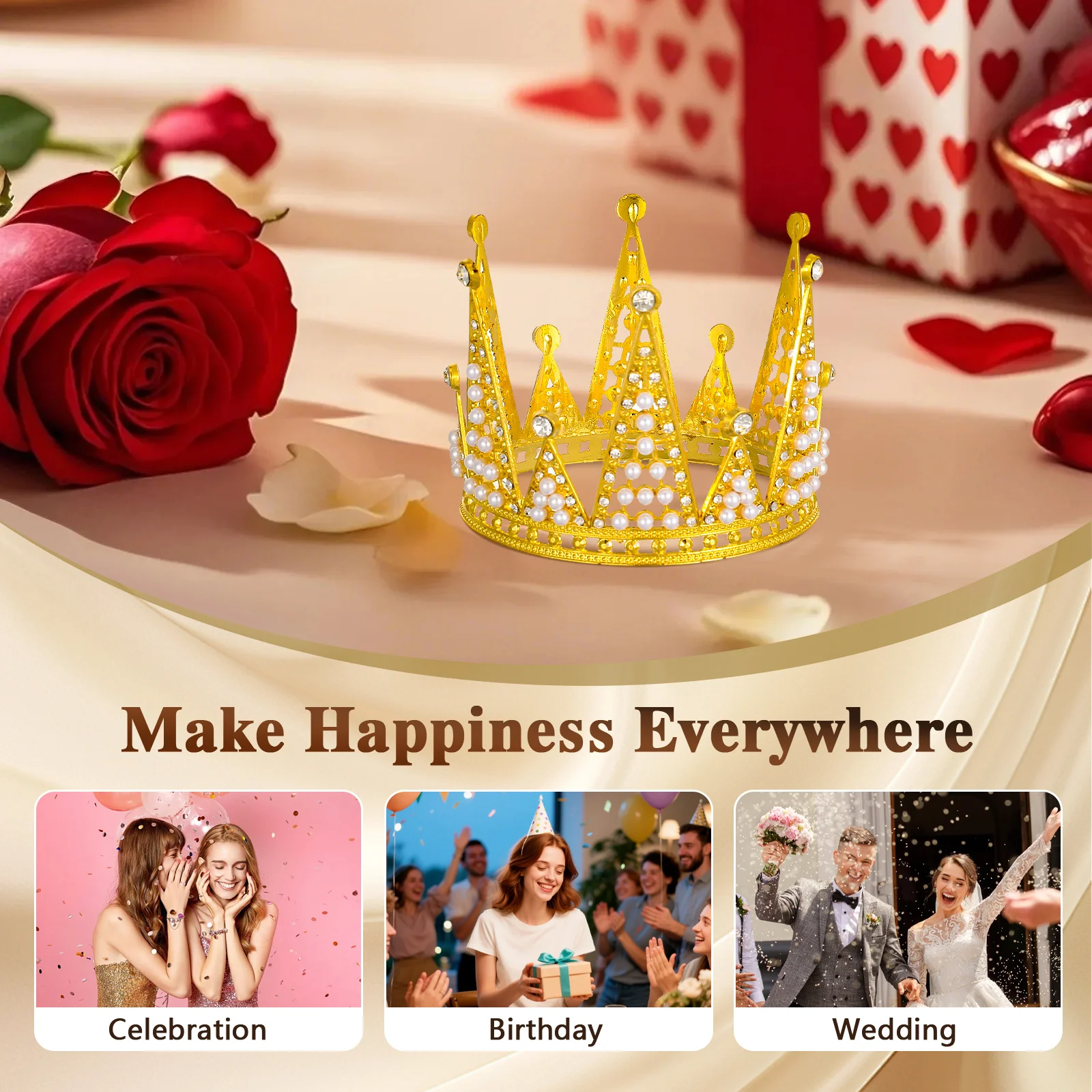 Couronne diadème triangulaire en strass doré, décoration de cheveux de mariage pour mariée, bal de promo, Cosplay, accessoire de photographie