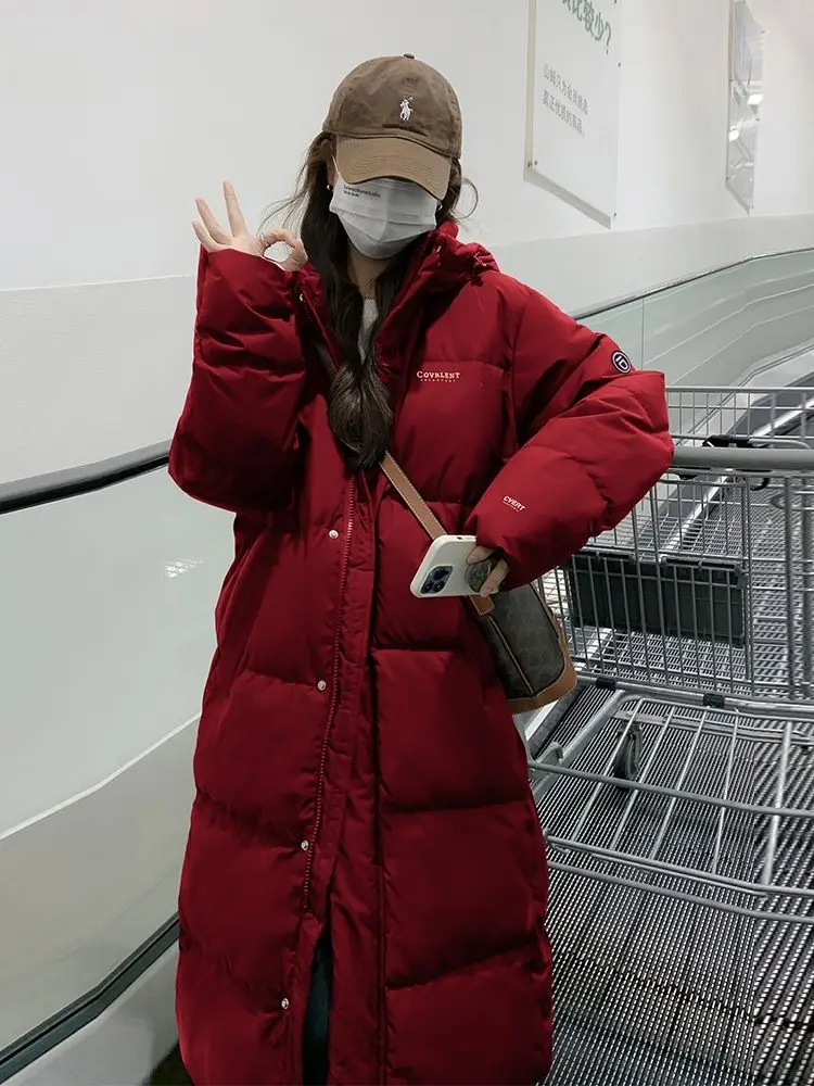 

Women 90% White Duck Down Coat Winter Long Jacket Hooded Waterproof and Windproof Keep Warm R477