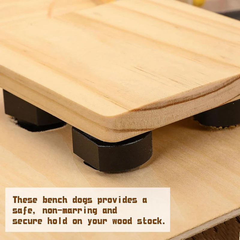 10Pcs Clamp Aluminum Alloy Bench Dog With Non-Slip Pad Table Stop Woodworking Accessories