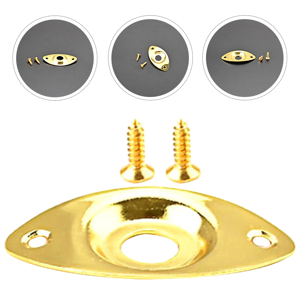 

Golden Socket Sheet Guitar Jack Replacement Plates for Electric Parts Accessories Screws Metal