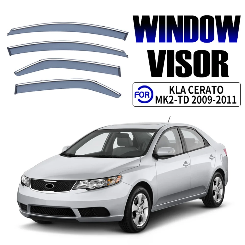 

Дождевики для KIA Cerato (TD) Sedan 2009-2011, оконный козырек, ветровые дефлекторы, дверной козырек, вентиляционные шторы, хромированные полоски