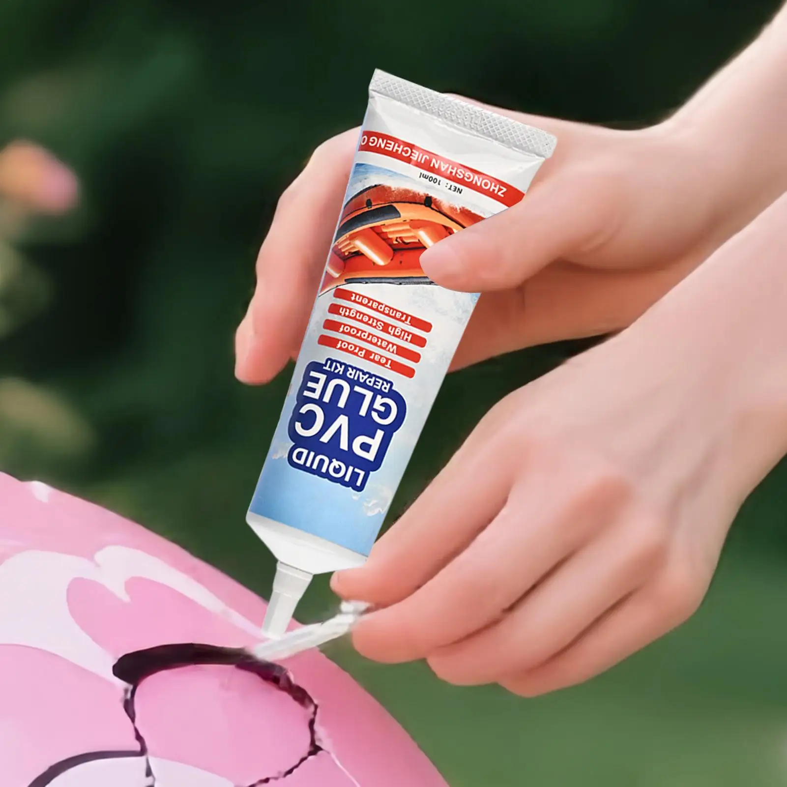 PVC Repair Adhesive 100ml Heavy Duty Waterproof Cement Vinyl Glue Pool Liner Inflatables Air Mattress Repair 24h Cure Patch