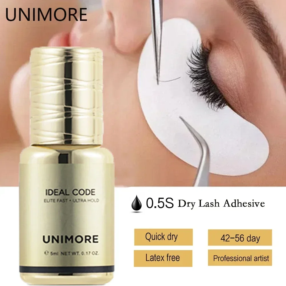 Unimore 5ml 0.5-1 Seconds Quick Dry Low Odor Sensitive Adhesive Long Lasting Waterproof Professional Eyelash Glue Cosmetic Tools