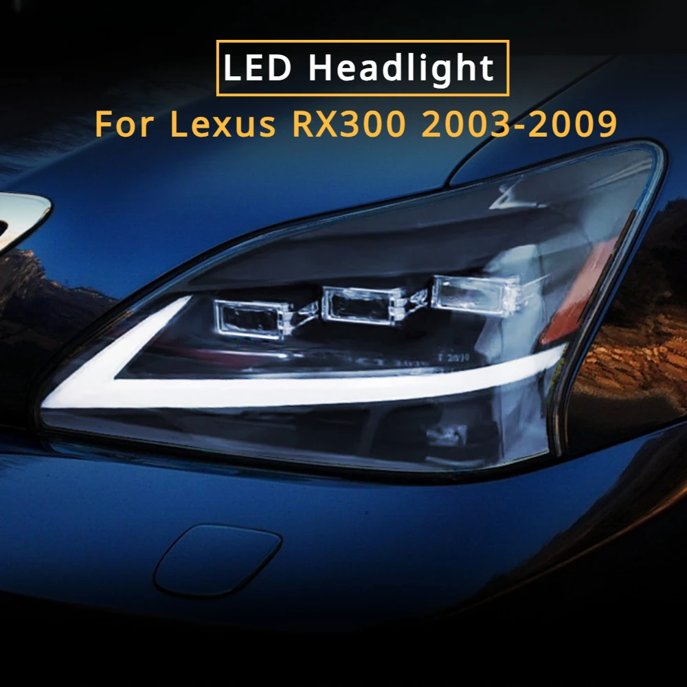 

2pc Car Lights For Lexus RX300 Headlight 2003-2009 RX350 LED Head Lights DRL Dynamic Turn Signal Projector Lens Auto Accessories