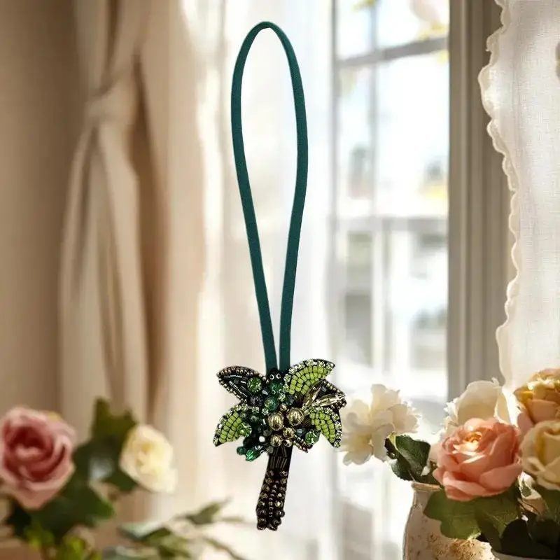 ثلاثية الأبعاد اليدوية الترتر حجر الراين الديكور شجرة جوز الهند حبل معلق كريستال التصحيح حقيبة يد الملابس DIY بها بنفسك الديكور الحبل زين