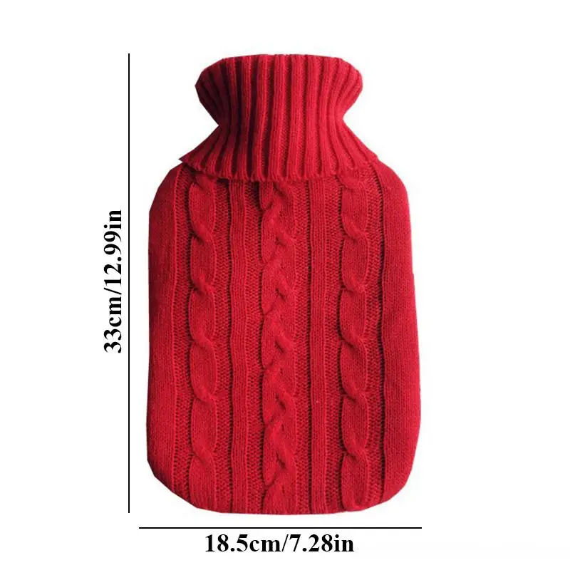 1pcs Hot Water Bag Cover Warm Hand Bag Knitted Cover Soft Removable Washable Practical Protective Cover Winter Accessories