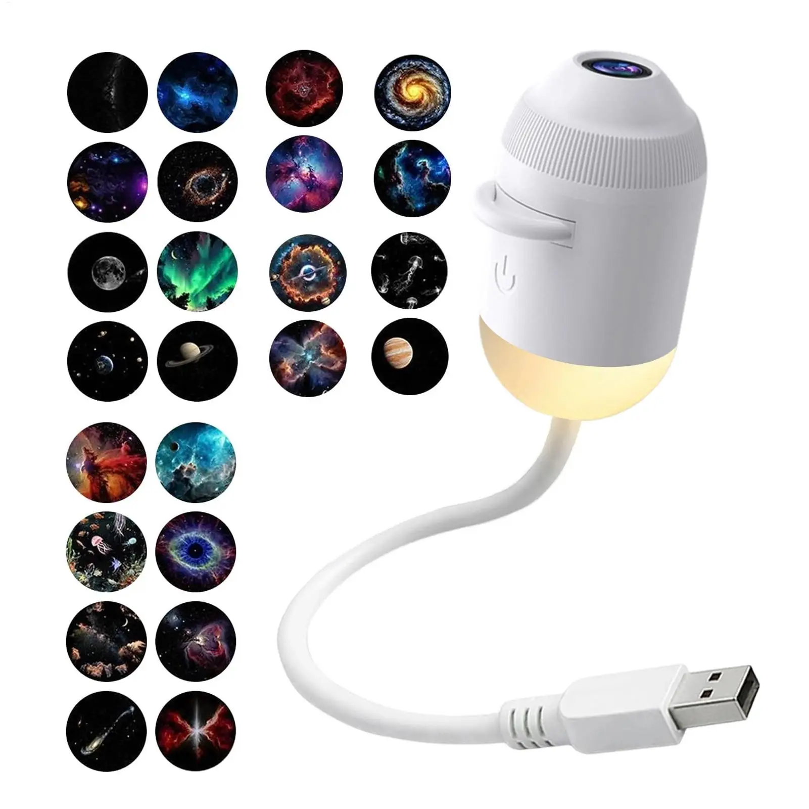 USB Car Atmosphere Projector Light Car Interior Ambient Light LED Starry Star Light Party Decor Romantic Saturn Galaxy Light