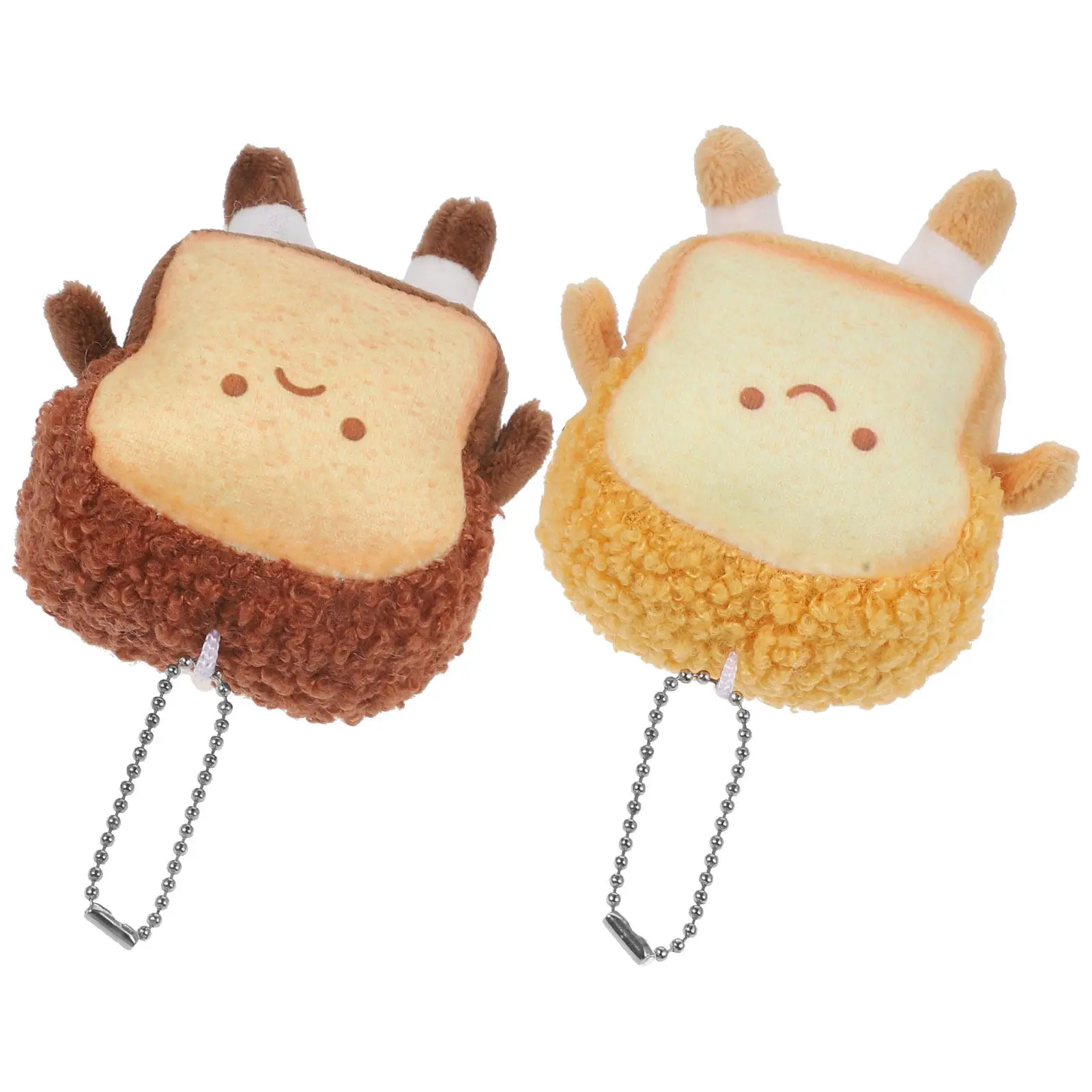

2Pcs Stuffed Toast Pendant Cute Bread Hanging Ornament for Keychain Bag Car Decoration Stuffed Toast Pendant Hanging Adornment