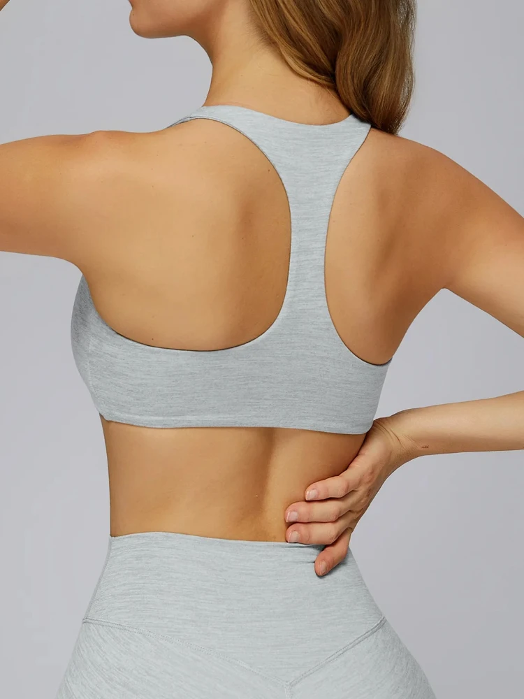 2025 nuove donne scollo a V reggiseno yoga T back antiurto fitness top per corsa allenamento sport all'aria aperta femminile stretto reggiseno sportivo casual