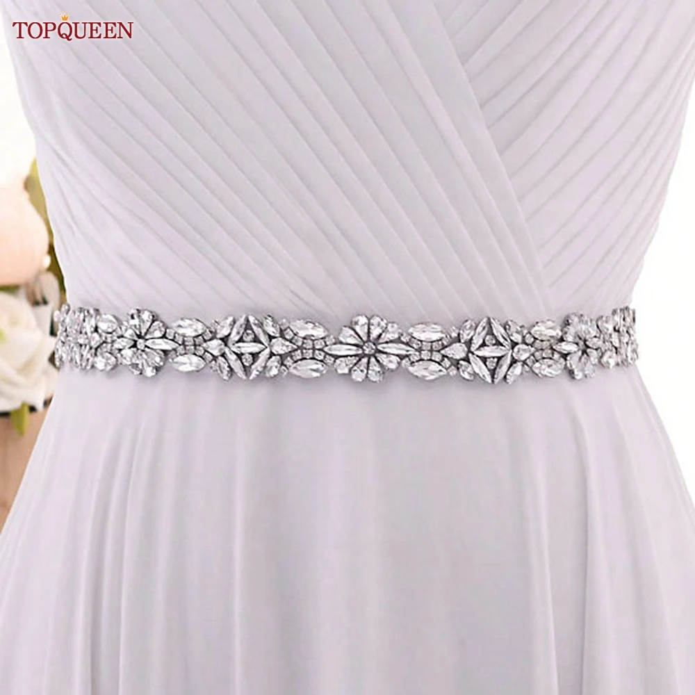 TOPQUEEN Bling Belts for Women Dress Bridal Belts for Wedding Beaded Sash Bride Accessories Womens Bridal Belts S459