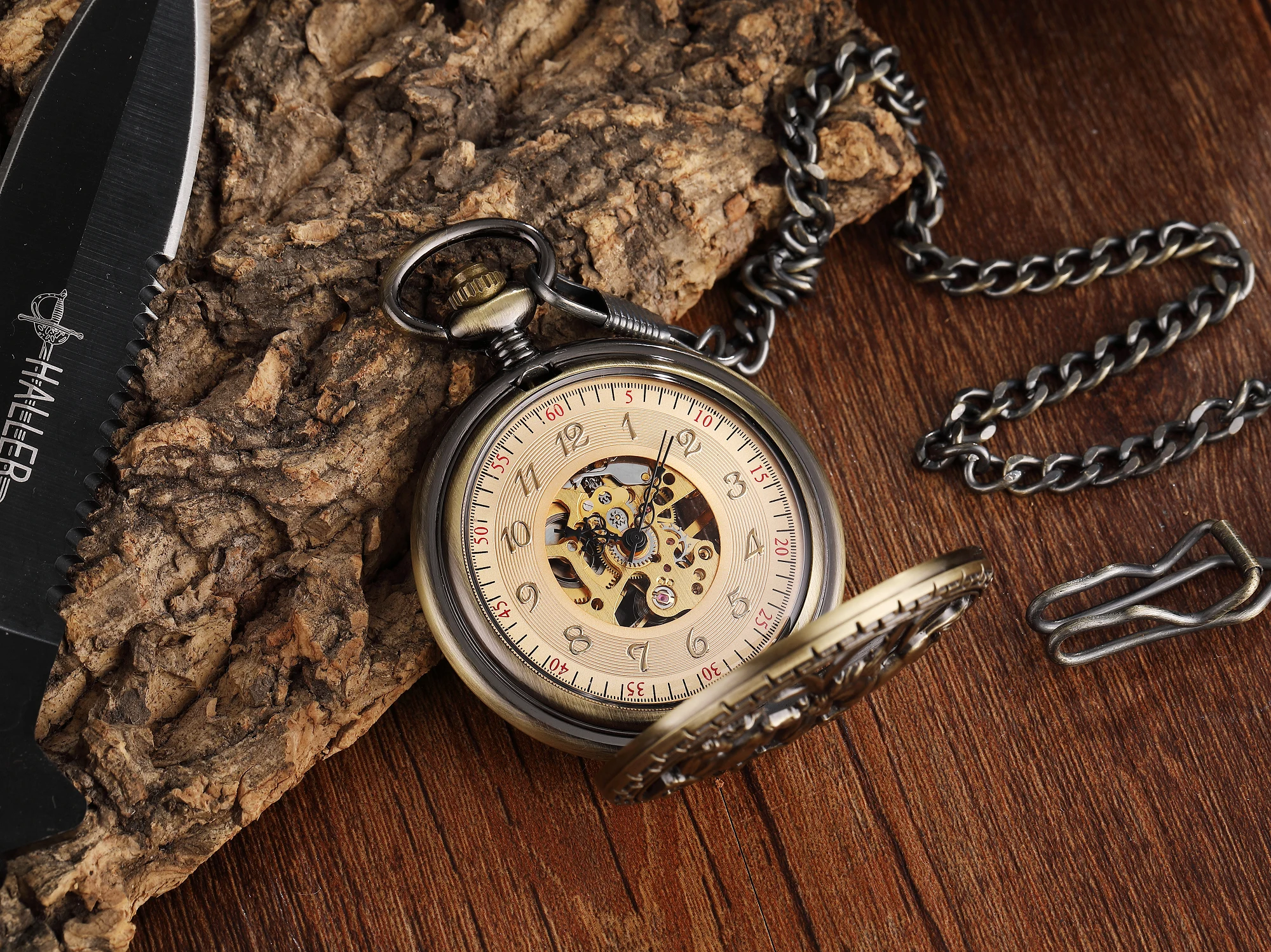 vintage-bronze-skeleton-mechanical-pocket-watch-flip-case-arabic-numerals-hand-wind-pendant-clock