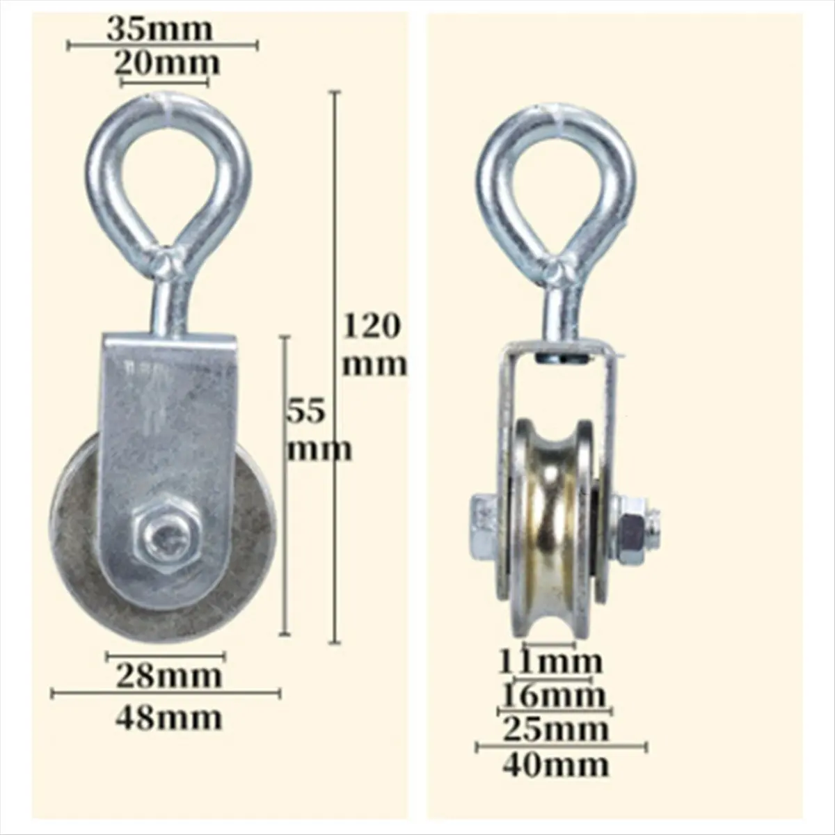 【A75U~】 1 PC Cable Pulley Rotation Traction Wheel Stainless Steel Swivel Pulley Block