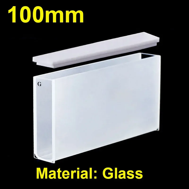 1PC Glass Cuvette 100mm Optical Path 35ml Large Volume Colorimetric Cell With Lid For Visible Spectrophotometer Lab Consumable