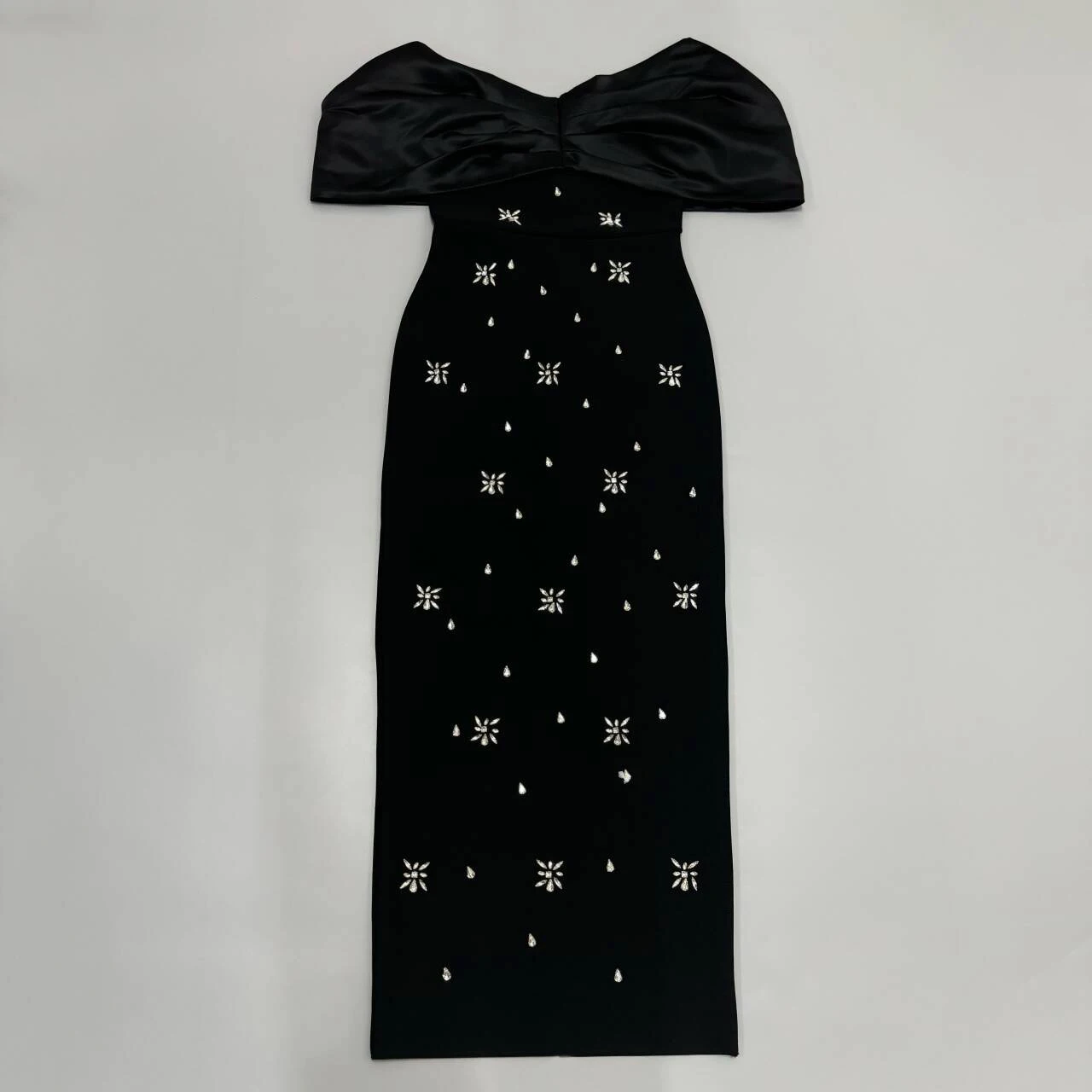 Women New Arrival Bandage Dress Sexy Beading Off The Shoulder Patchwork Clothes Club Party Celebrity Dresses