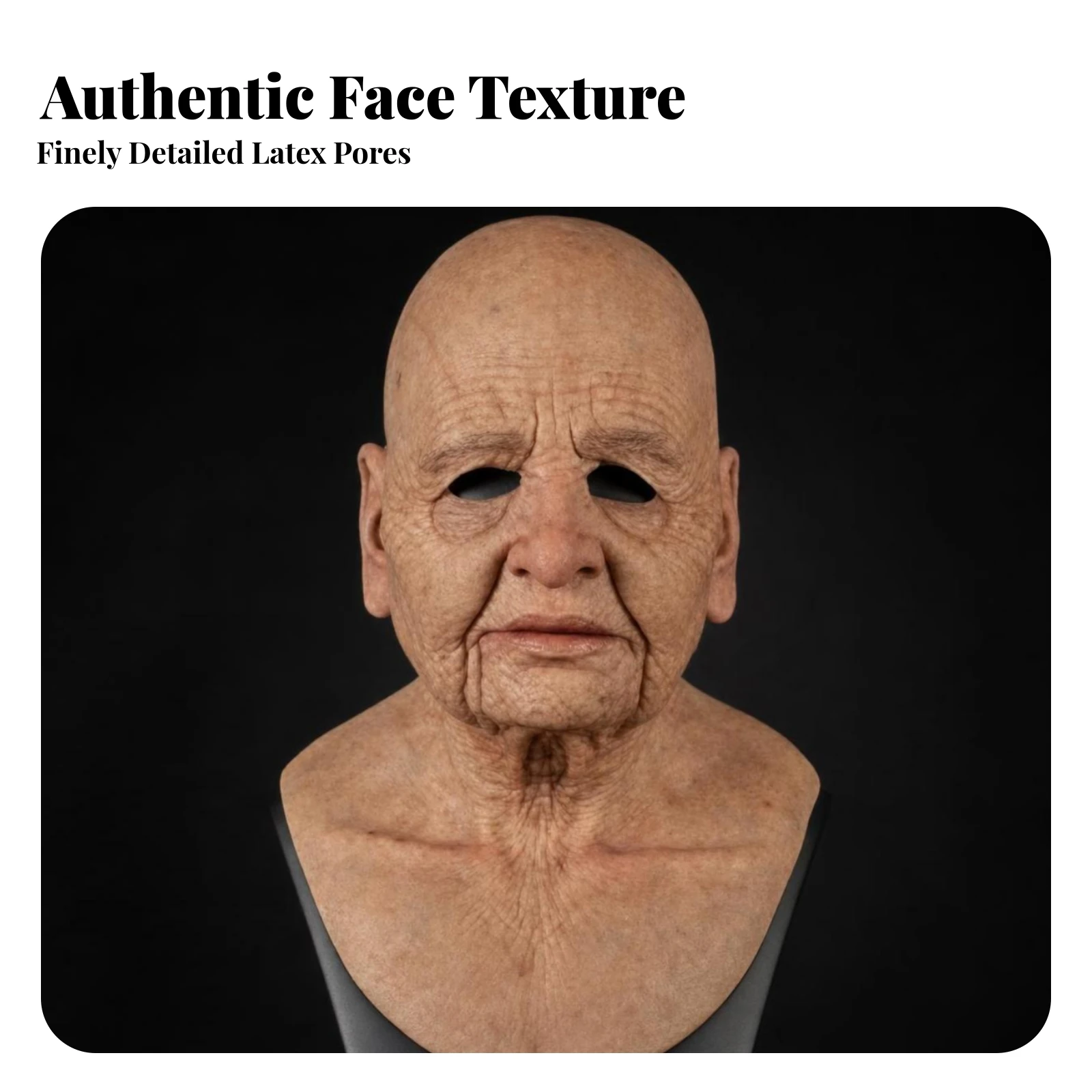 Elderly Mask Realistic Old Man Mask Costume Convincing Flexible for Adults, Halloween, Pranks