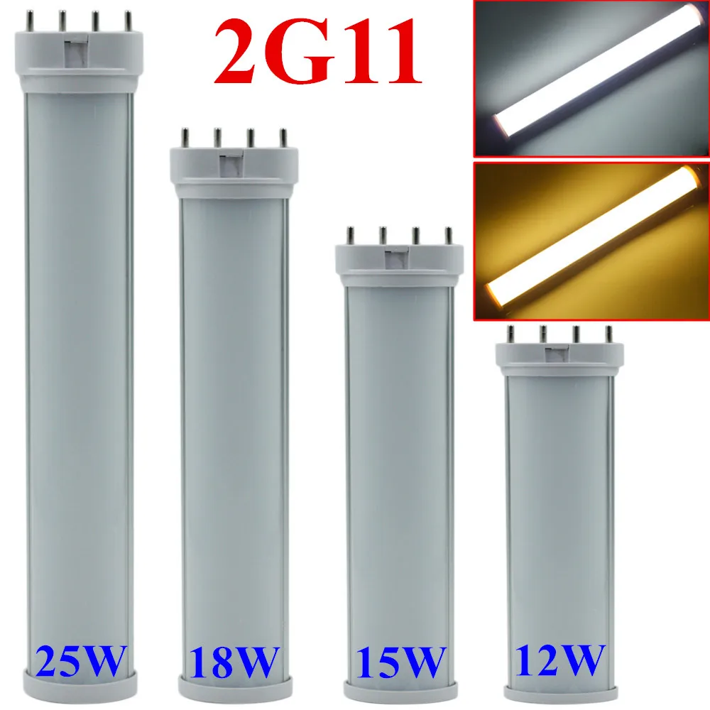 led 2g11 tube 4pin linestra PL lamp warm cool nature White 12w 225mm 15w 320mm 18w 410mm 25w 535mm replace halogen AC85-265V