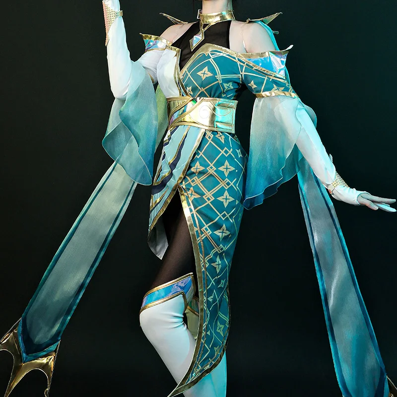 Sona Buvelle Cosplay for LOL Thresh cos  Maven of the Strings Sexy dresses Women Halloween full set A