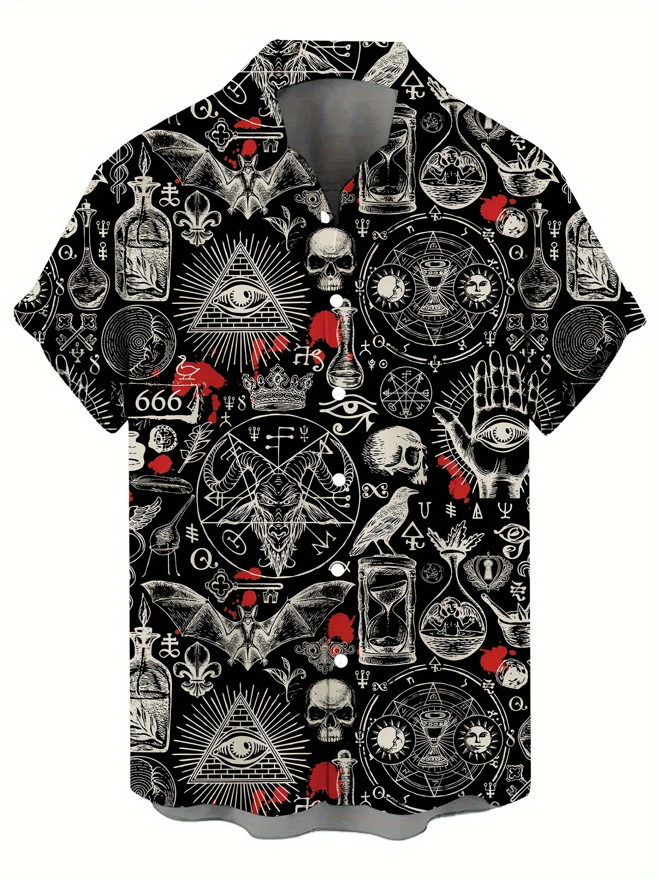 2026 Summer Men's Shirt with 3D Print Breathable Lightweight Comfortable for Roller Skating Hip-Hop Style Men's Clothing