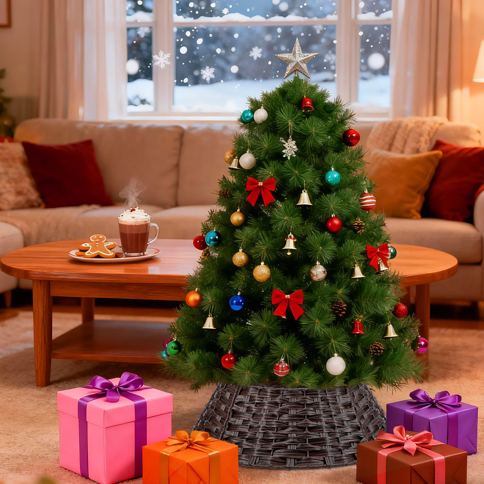 

Christmas Tree Skirt Versatile Holiday Decoration for Living Room Garden Office Christmas Tree Base Cover Xmas Decor