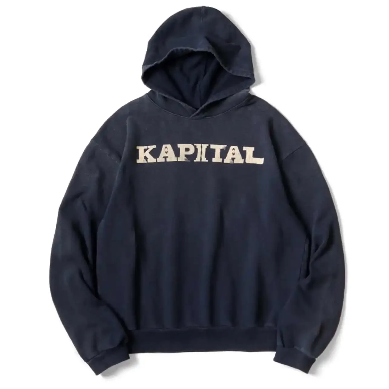 

Japanese 24AW KAPITAL Hirata and Hongri Casual Cotton Warm Letter Printed Used Hooded Sweatshirt New Arrival