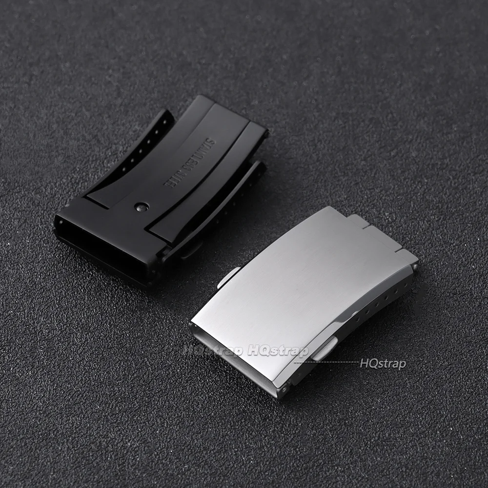 316L Extended Fold Solid Watch Buckle 18mm 20mm 22mm Universal Watch Clasp Double Button Adjustable Metal Buckle Accessories