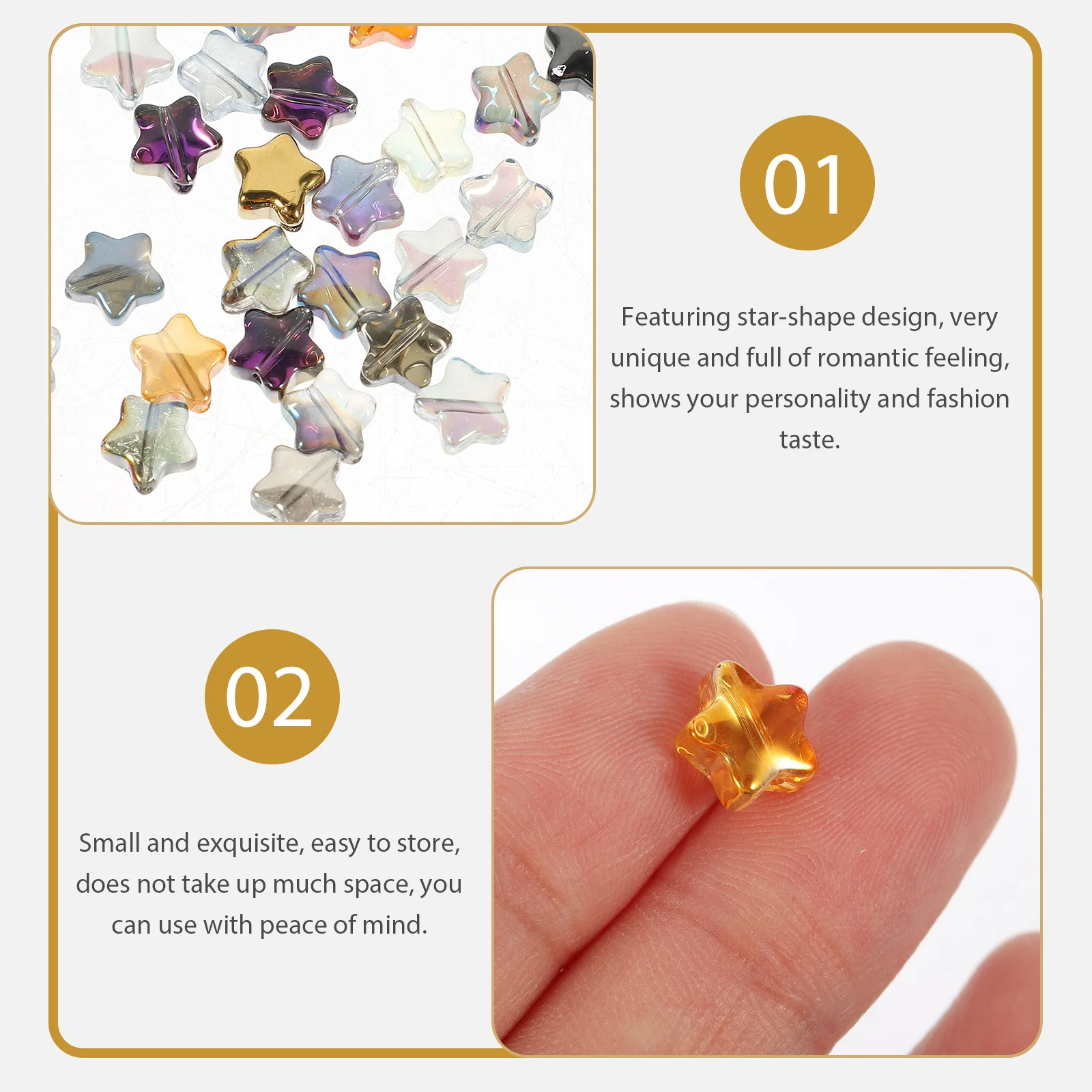 

200 шт. стеклянные бусины в форме звезды для самостоятельного изготовления ювелирных изделий, ожерелье, браслет, разделительные бусины, аксессуары для рукоделия, ювелирные аксессуары «сделай сам»