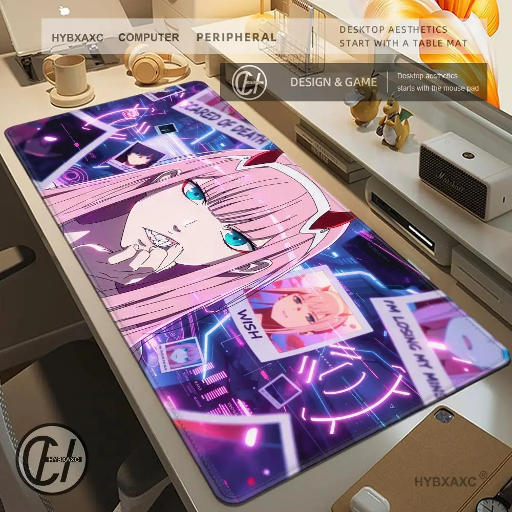 Anime D-Darling In The Fran-XX PC Decoration Table Pad XL Cute Office Gamer Keyboard Carpet Zero And Two Hiro HD Mouse Mat