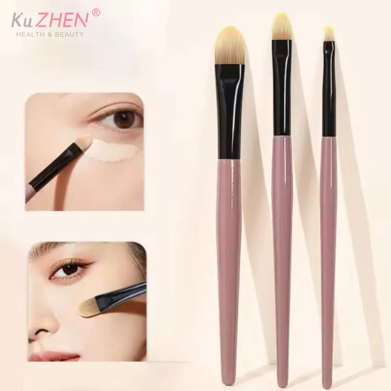 1/3Pcs Dusty rose pink handle Ultra-thin Foundation Concealer Brush Face Makeup Brus Concealer Brush Set Makeup Tool
